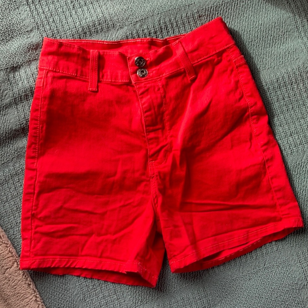 Red High Waisted Shorts
